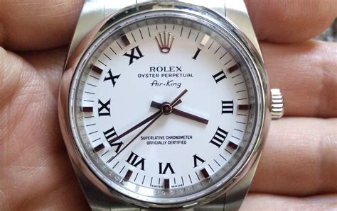 rolex air king white roman